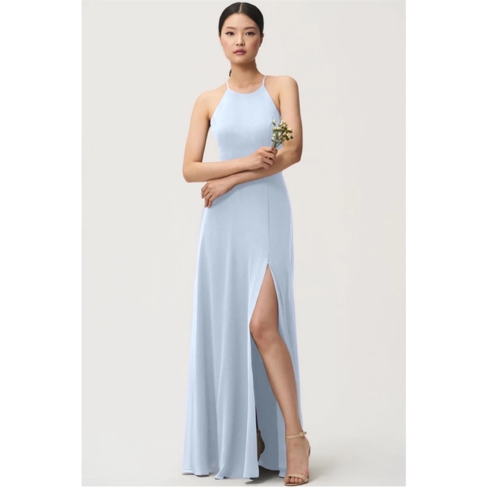 NWT - Jenny Yoo Kayla dress - size 8 - light blue chiffon